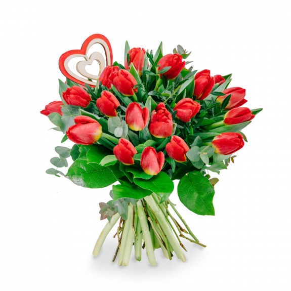 Red tulips bouquet